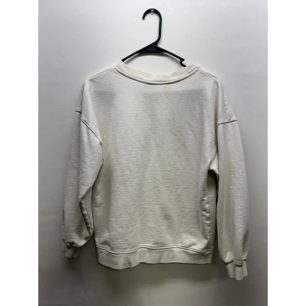 AllSaints‎ Sweatshirt Womens Small White Iona Studded Logo Pullover
